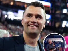 Viewers all spot same disturbing detail on stage at Charlie Kirk’s memorial