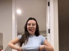 My bestie was showing the pants she sewed and then…