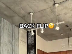 Watch us fail at trying the back flip… See more