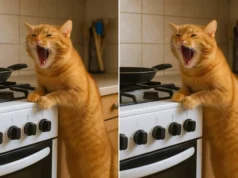 The cat had been acting strange all evening։ It hissed, meowed, and wouldn’t move away from the stove