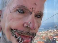 A man with 560 piercings, countless tattoos, and forehead implants – this is how he looked before
