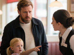 “Daddy, that waitress looks just like Mommy!” the little boy said. The millionaire turned — and froze. The woman before him looked exactly like his late wife.