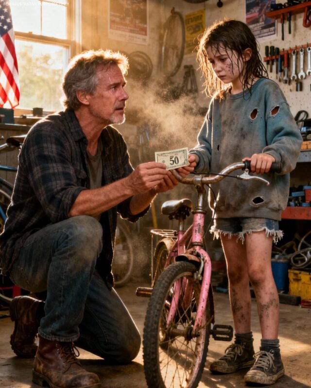 “Sell the bicycle! I need money to buy food for my mom.” — Her words broke the heart of a wealthy shop owner, and what he did next changed her life forever.