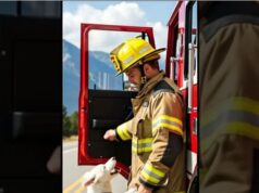 Husky Mom and Puppy Save Firefighter