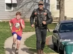 The biker has been running with my autistic son every morning and I just found out why