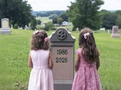 Girls Visit Dads Grave to Show Their New Dresses as He Asked, See 2 Boxes with Their Names