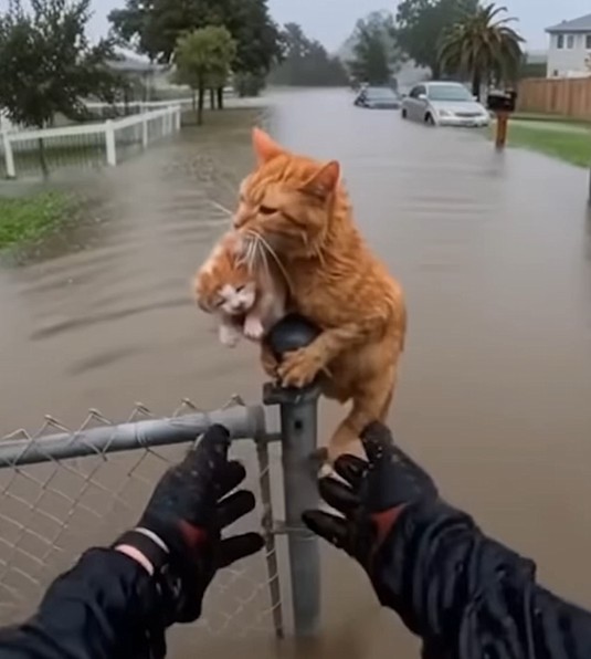 cat-got-rescued-from-flooding-street