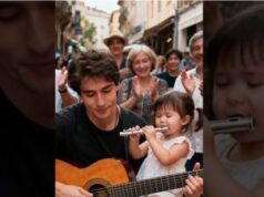 Father and granddaughter emotional duet
