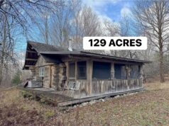129 Acres of Wilderness with a Rustic Log Cabin and Frontage on Lowell Brook. $249,000