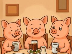 Three Little Pigs went out to dinner one night!