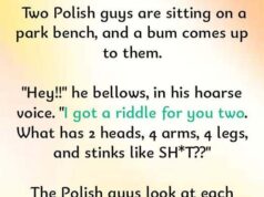Two Polish guys are sitting on a park bench