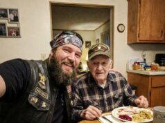 A Biker Sat Down At My Empty Thanksgiving Table And Ate With Me!