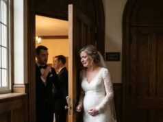 An hour before my wedding, as I trembled with pain with our son still inside me, I heard my fiancé whisper the words that shattered everything: ‘I never loved her… this baby doesn’t change anything.’ My world went silent.