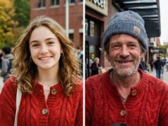 The Red Sweater Scandal, Why a Homeless Mans Four-Word Confession Left This Mother Breathless