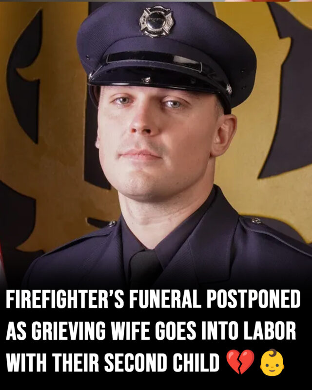 The funeral for 32-year-old Chicago firefighter Michael Altman, who died from injuries he got while fighting a fire, has been delayed as his wife went into labor with their baby 💔❤️