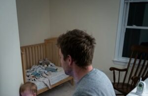 A baby kept pressing his face against the wall every single hour, always in the exact same spot.