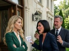 My ex-husband’s 26-year-old wife arrived at my door with eviction papers and a smug smile, convinced my mansion now belonged to her father’s company!