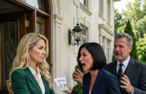 My ex-husband’s 26-year-old wife arrived at my door with eviction papers and a smug smile, convinced my mansion now belonged to her father’s company!