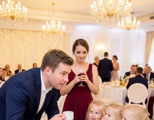 A Widowed Man Sat Alone at a Wedding Until Three Little Girls Whispered, “Just Pretend You’re Our Dad So Our Mom Won’t Sit Alone” — What Began as a Favor Became the Family He Never Planned For