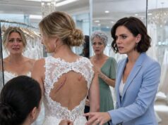 At the bridal shop, I saw fresh dark marks across my sister’s back. She whispered, “If I cancel, his father will ruin us.” I kissed her cheek and said, “Then we won’t cancel.” But by morning, the groom had no idea who was waiting at the aisle.