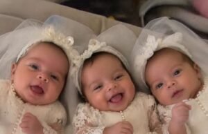 Woman Gave Birth to Triplets The Next Morning Three Tiny Wedding Dresses Arrived Making Their Great Grandmother Faint!