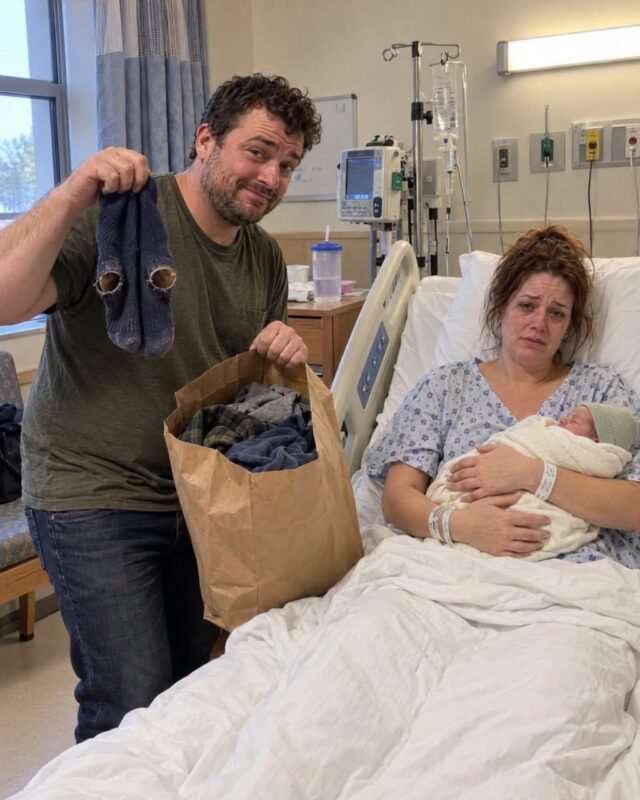 A Man Brought a Bag of His Torn Socks to His Wife’s Hospital Bed After She Gave Birth and Said, ‘You’re Lying Here Anyway Doing Nothing. Sew These’ – Then Her MIL Walked In