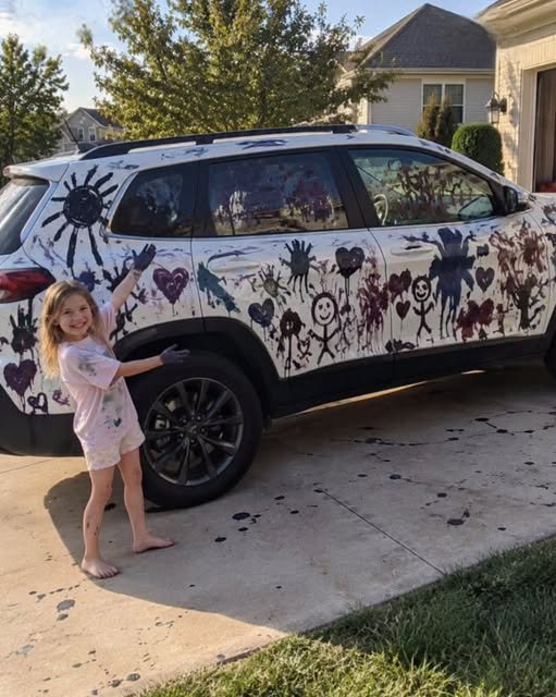 My niece painted my car during my b